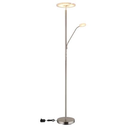 Globo - stmievateľná stojacia LED lampa LED/28W/230V + LED/5W 3000K lesklý chróm