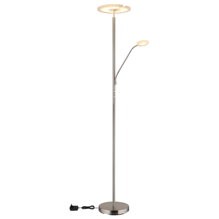 Globo - stmievateľná stojacia LED lampa LED/28W/230V + LED/5W 3000K lesklý chróm