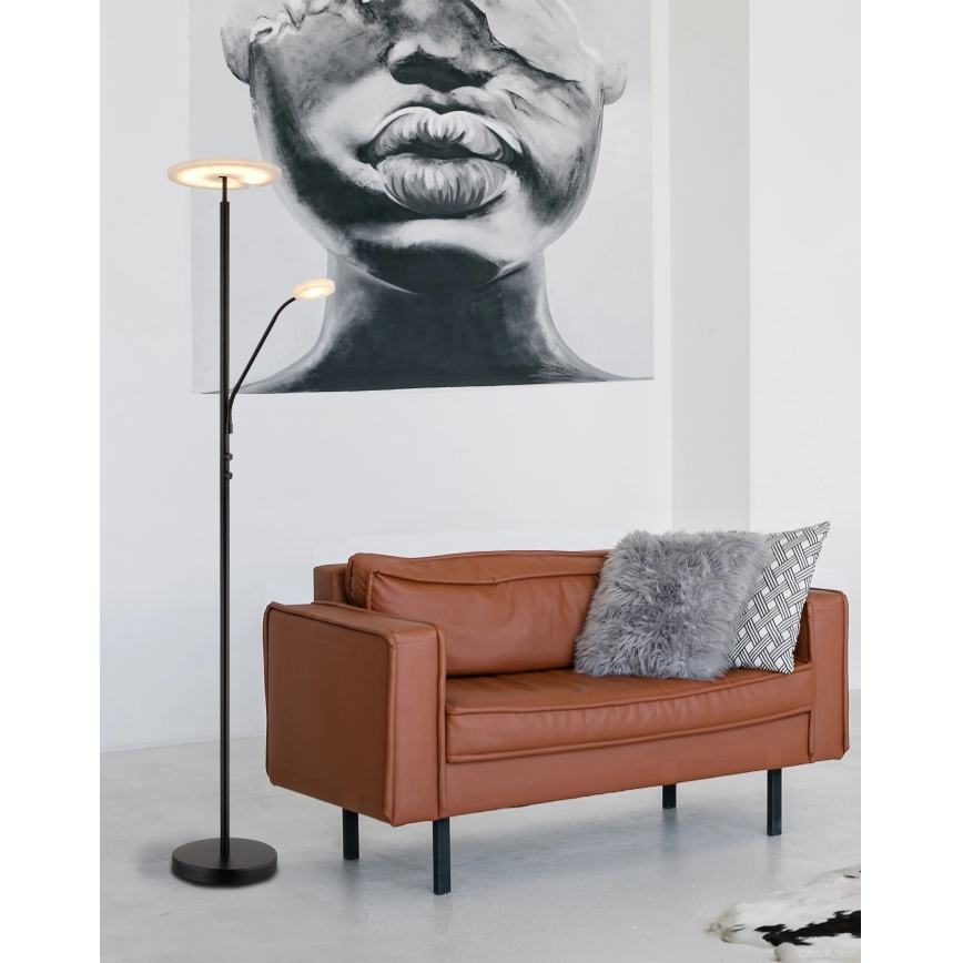 Globo - stmievateľná stojacia lampa LED/28W/230V + LED/5W 3000K čierna