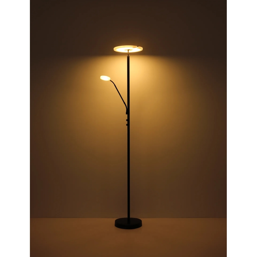 Globo - stmievateľná stojacia lampa LED/28W/230V + LED/5W 3000K čierna