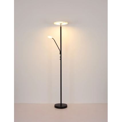 Globo - stmievateľná stojacia lampa LED/28W/230V + LED/5W 3000K čierna