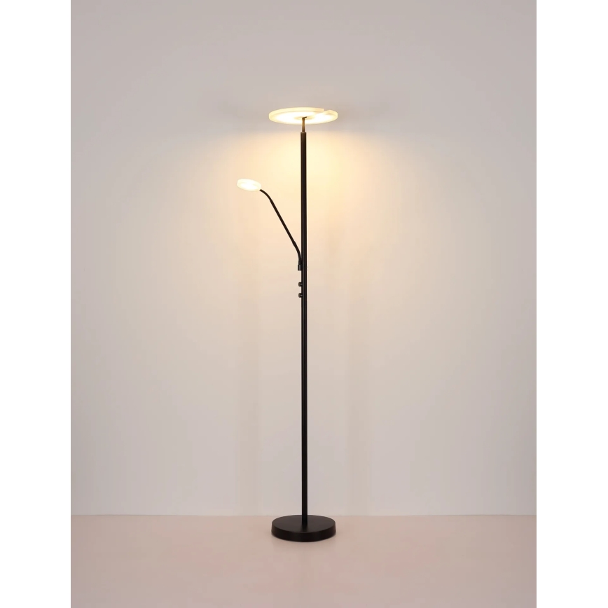 Globo - stmievateľná stojacia lampa LED/28W/230V + LED/5W 3000K čierna