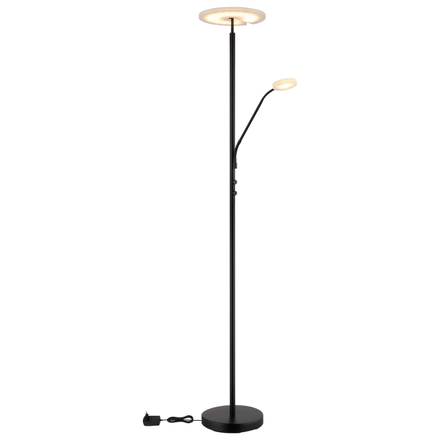 Globo - stmievateľná stojacia lampa LED/28W/230V + LED/5W 3000K čierna