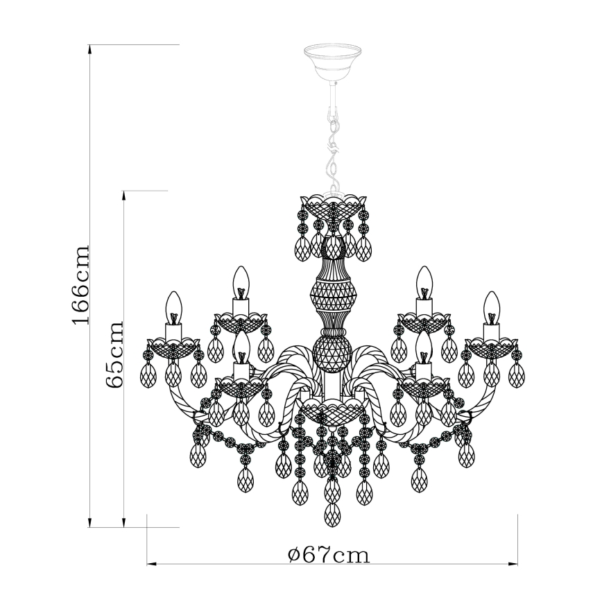 Globo 63110-6 - Luster na reťazi CUIMBRA 6xE14/40W/230V