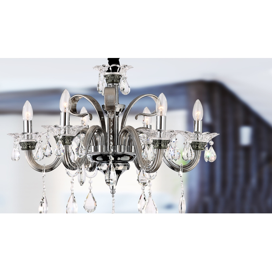 Globo - Krištáľový luster 6xE14/40W/230V