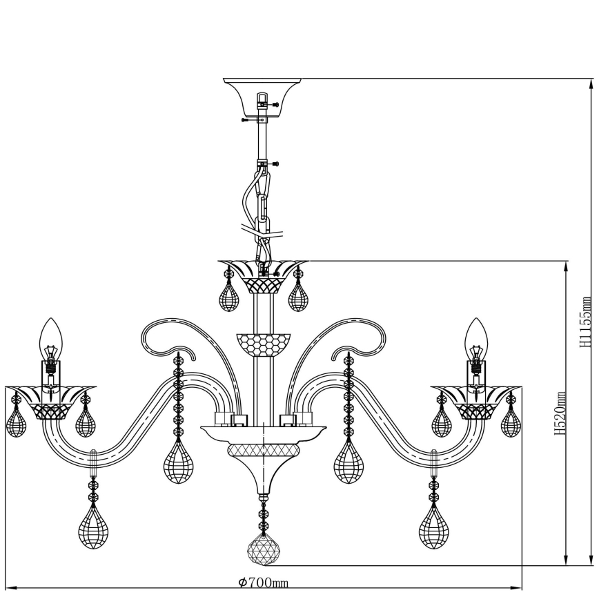Globo - Krištáľový luster 6xE14/40W/230V