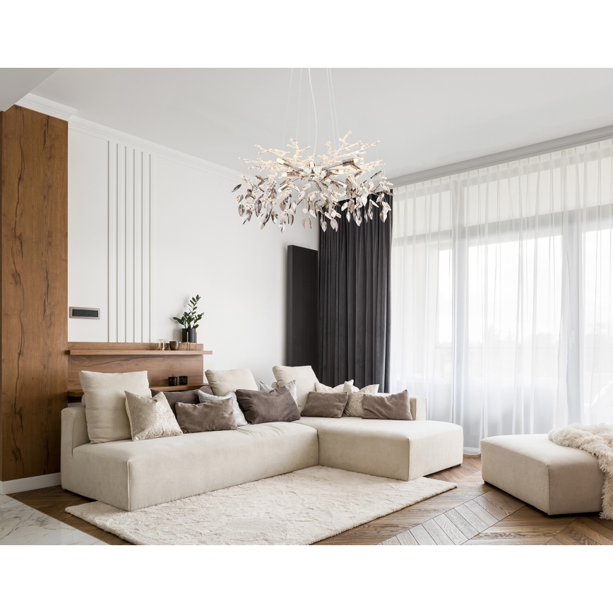 Globo - Luster na lanku 8xG9/8W/230V pr. 61 cm lesklý chróm