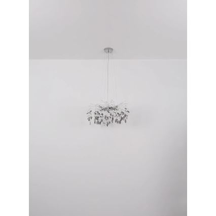 Globo - Luster na lanku 8xG9/8W/230V pr. 61 cm lesklý chróm