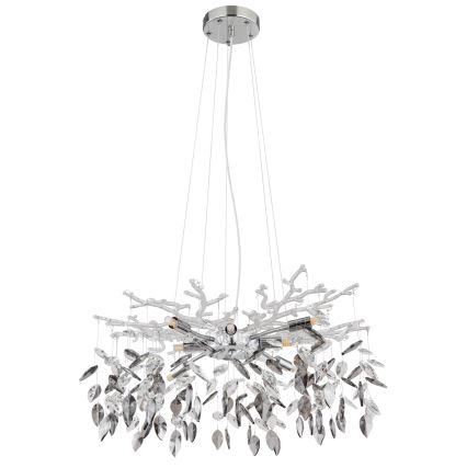 Globo - Luster na lanku 8xG9/8W/230V pr. 61 cm lesklý chróm