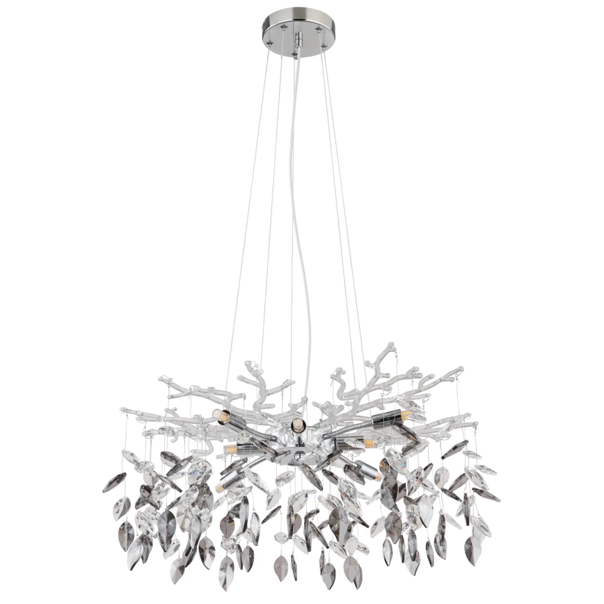 Globo - Luster na lanku 8xG9/8W/230V pr. 61 cm lesklý chróm