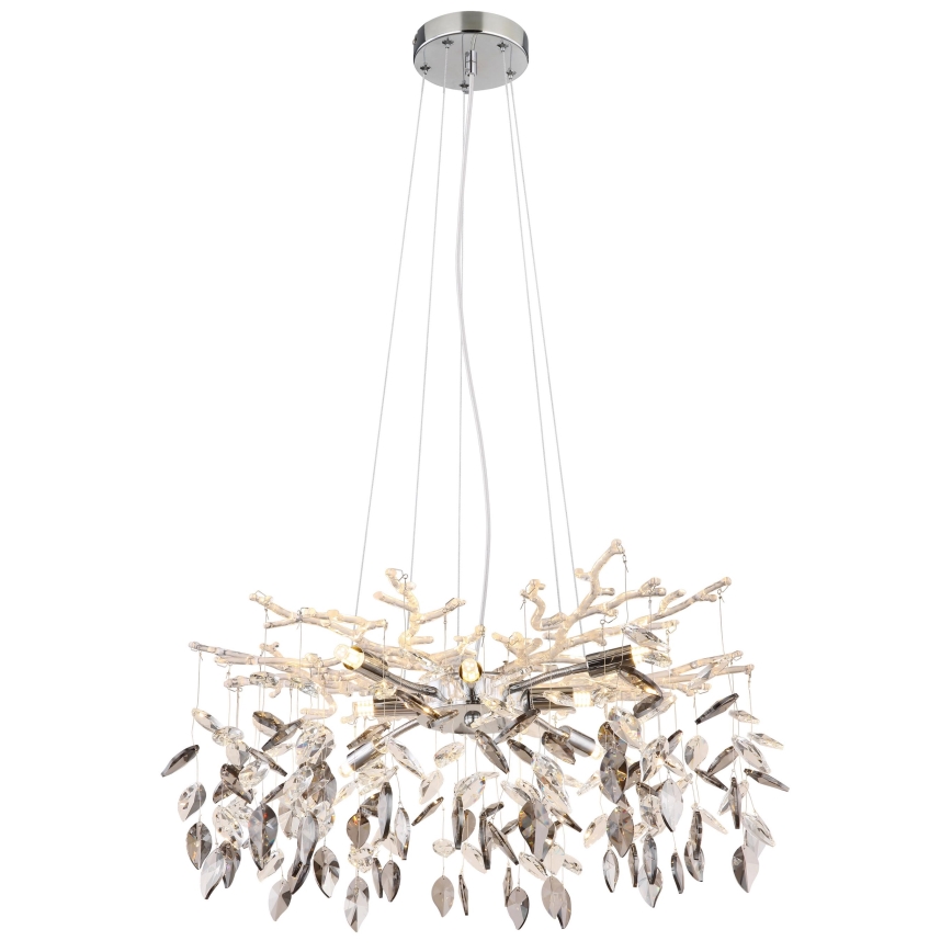 Globo - Luster na lanku 8xG9/8W/230V pr. 61 cm lesklý chróm