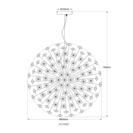 Globo - LED luster na lanku 9xG9/3,5W/230V pr. 60 cm lesklý chróm