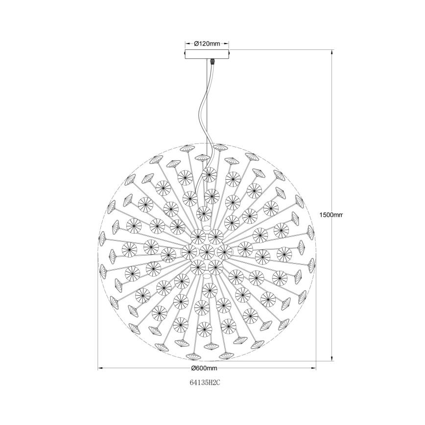 Globo - LED luster na lanku 9xG9/3,5W/230V pr. 60 cm lesklý chróm