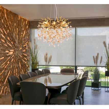 Globo - Luster na lanku 8xE14/40W/230V zlatý