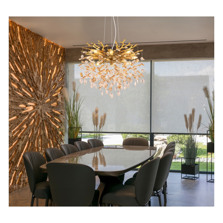 Globo - Luster na lanku 8xE14/40W/230V zlatý