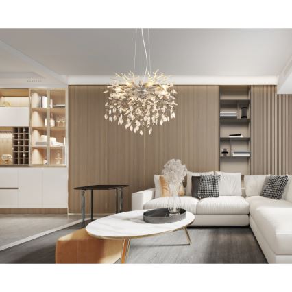 Globo - Luster na lane 8xE14/40W/230V strieborný