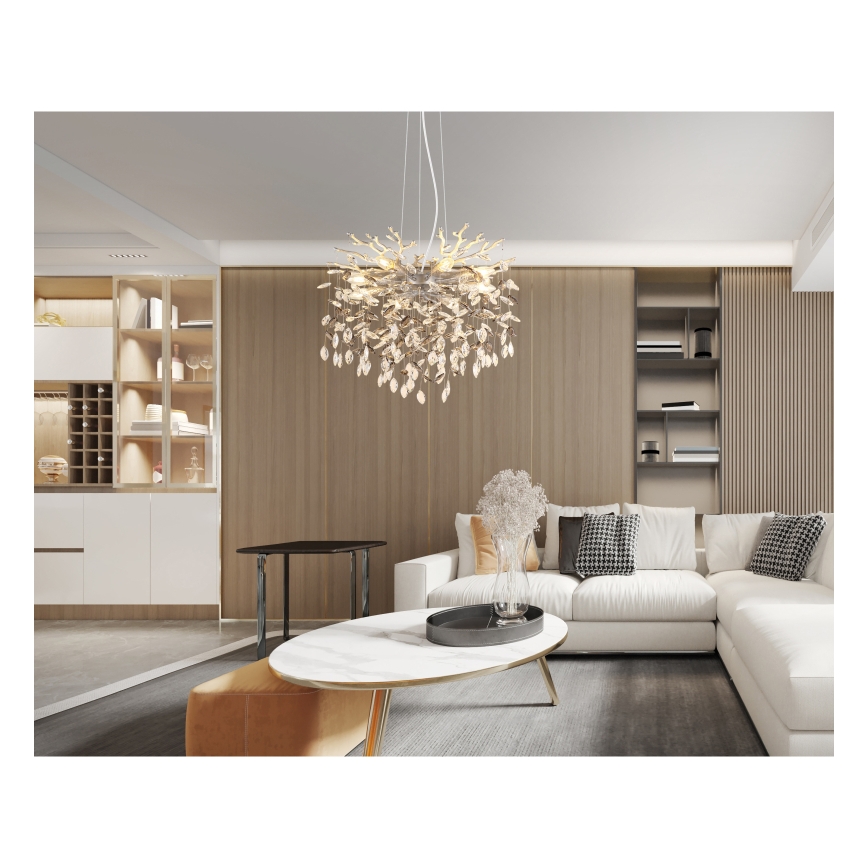 Globo - Luster na lane 8xE14/40W/230V strieborný