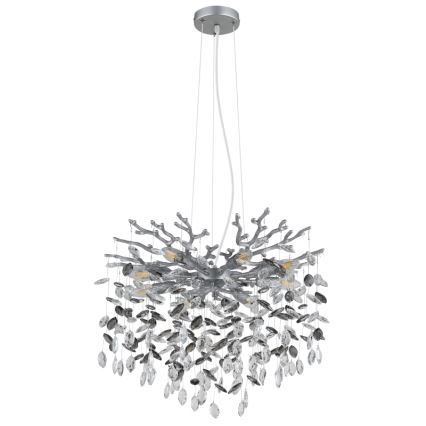 Globo - Luster na lane 8xE14/40W/230V strieborný