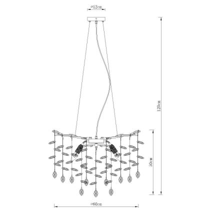 Globo - Luster na lane 8xE14/40W/230V strieborný
