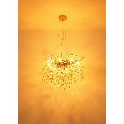 Globo - Luster na lanku 10xE14/40W/230V zlatý