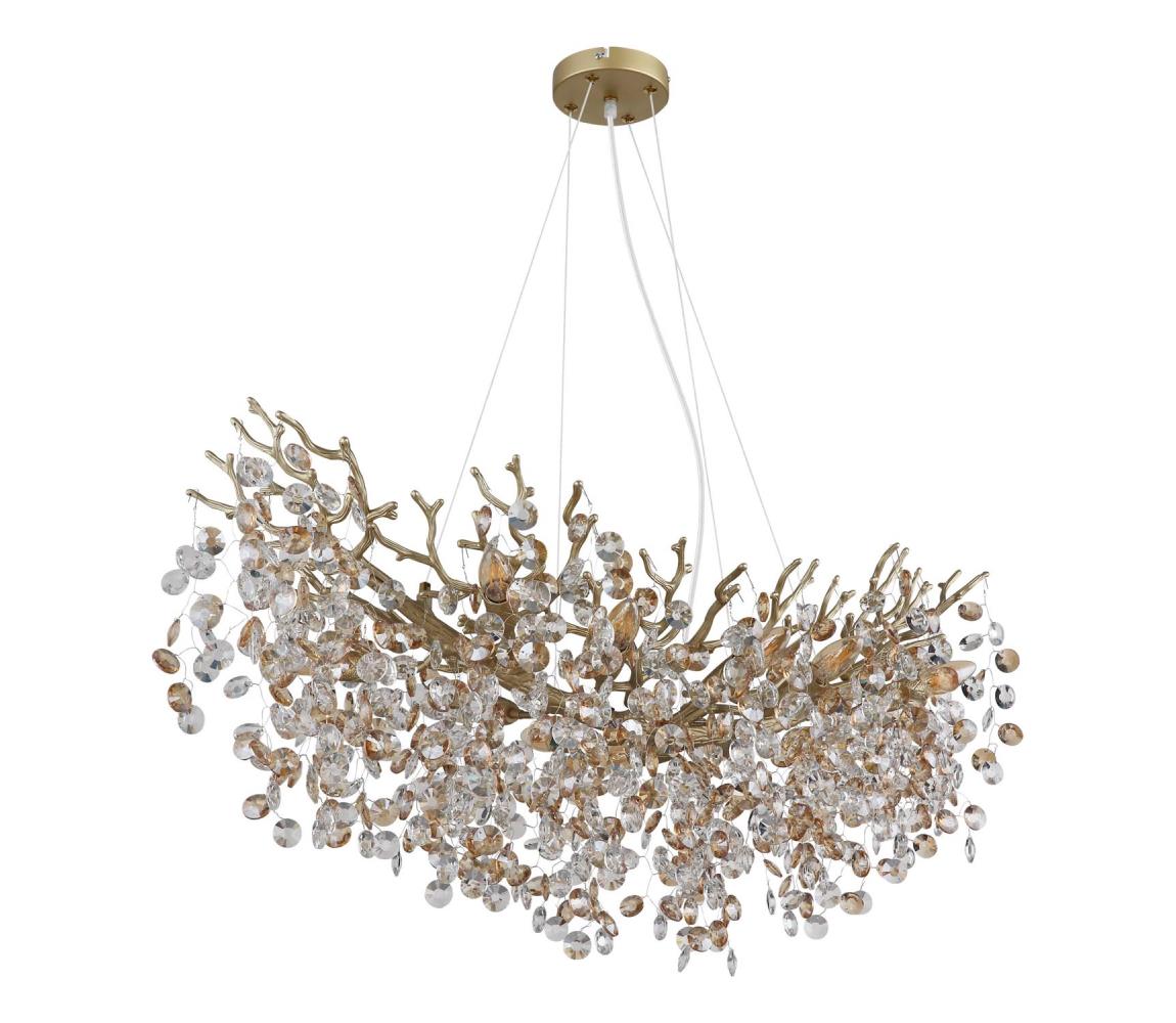 Globo 64138H3G - Závesný luster QUEENA na lane 10xE14/40W/230V zlatá 64138H3G