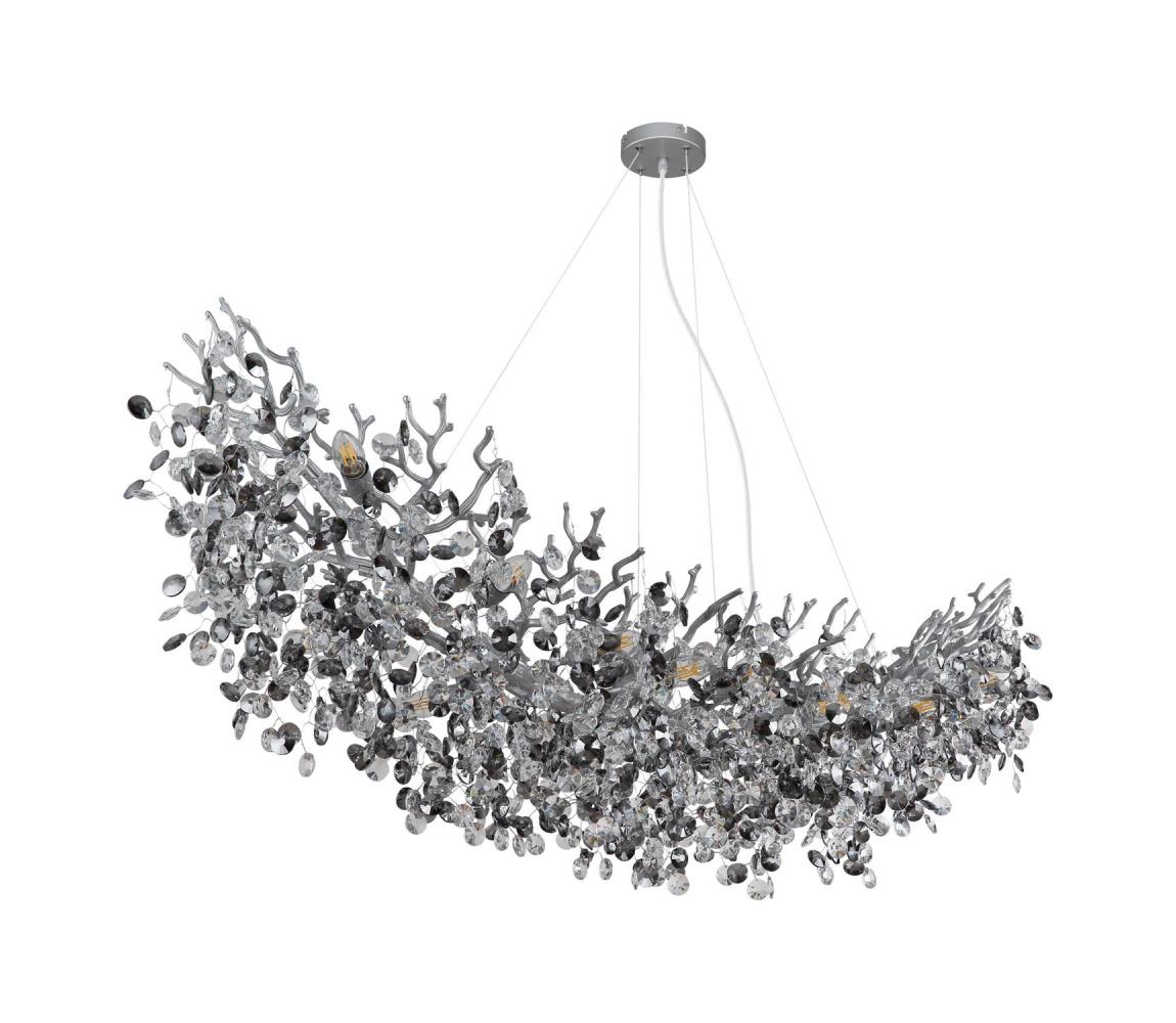 Globo 64138H4S - Luster na lanku QUEENA 16xE14/40W/230V strieborný 64138H4S