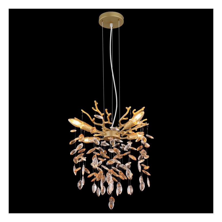 Globo - Luster na lanku 4xE14/40W/230V zlatý