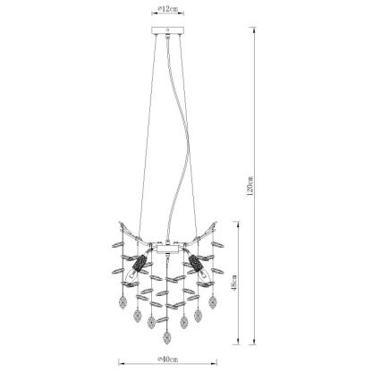 Globo - Luster na lanku 4xE14/40W/230V zlatý