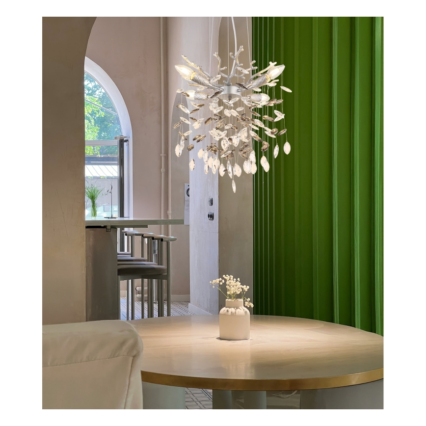 Globo - Luster na lanku 4xE14/40W/230V strieborný