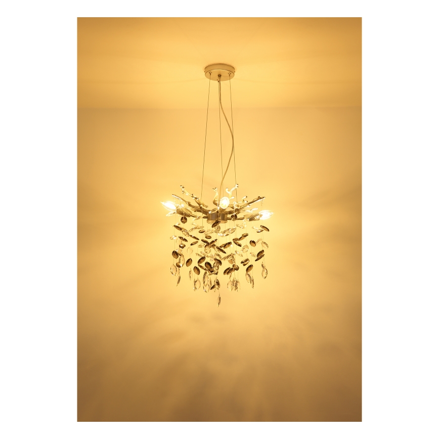 Globo - Luster na lanku 4xE14/40W/230V strieborný