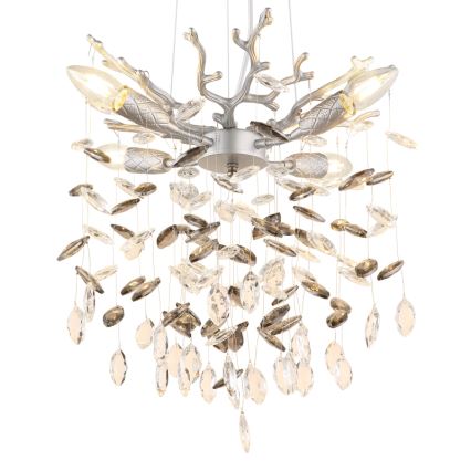 Globo - Luster na lanku 4xE14/40W/230V strieborný