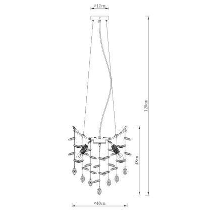 Globo - Luster na lanku 4xE14/40W/230V strieborný