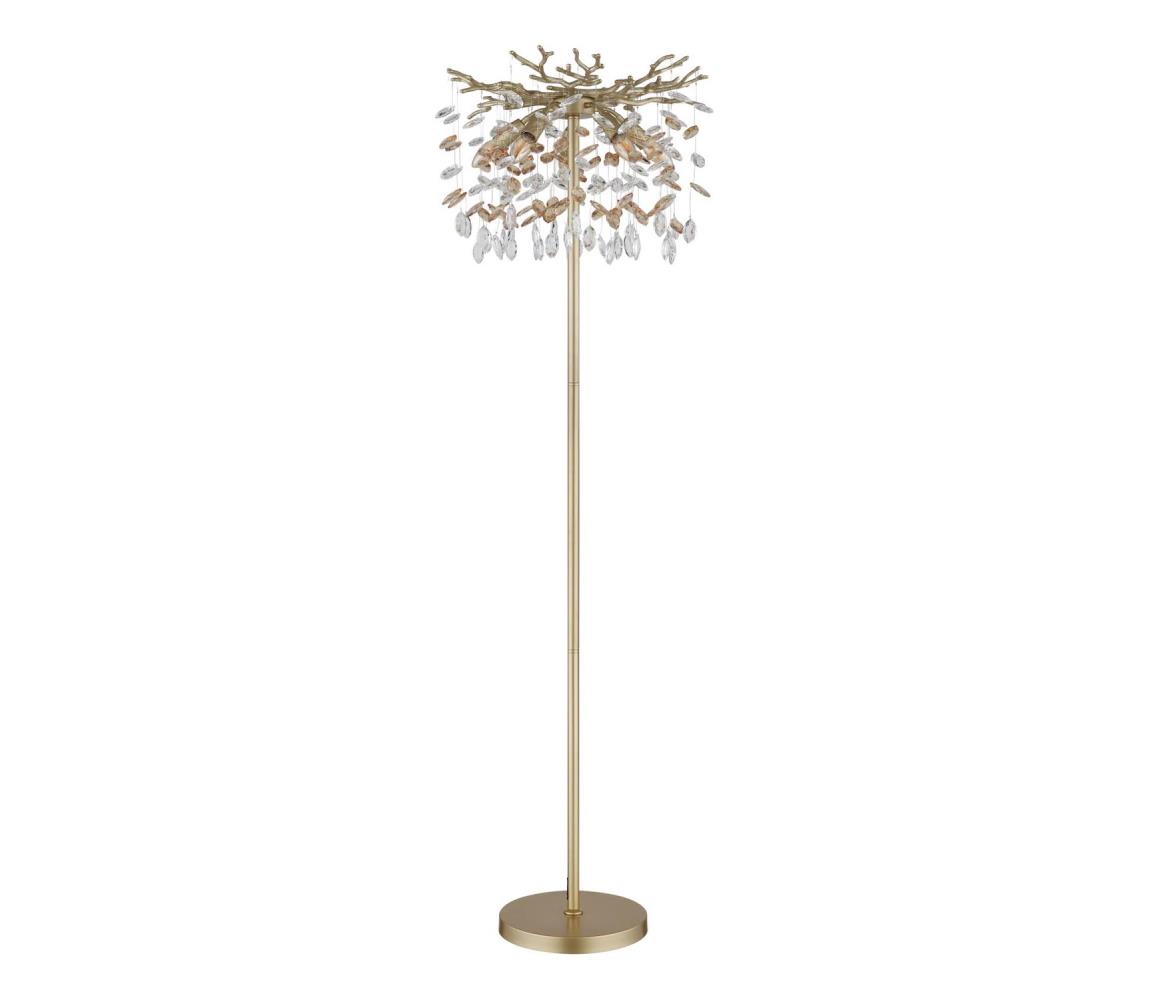 Globo 64138SG - Stojacia lampa QUEENA 5xE14/40W/230V zlatá 64138SG