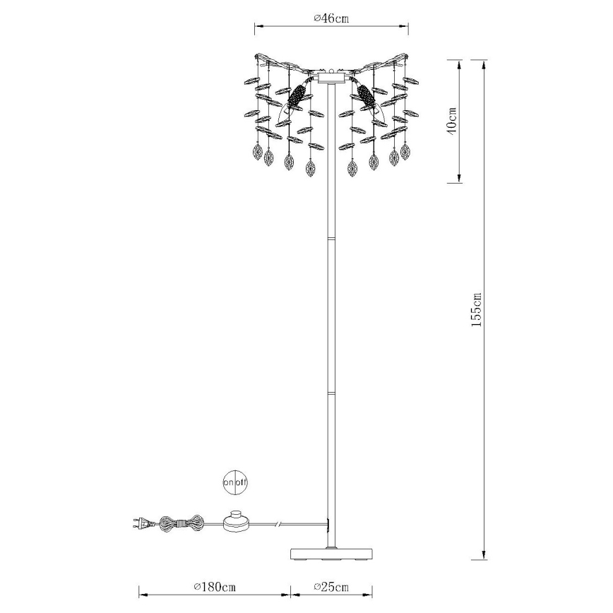 Globo - Stojacia lampa 5xE14/40W/230V zlatá