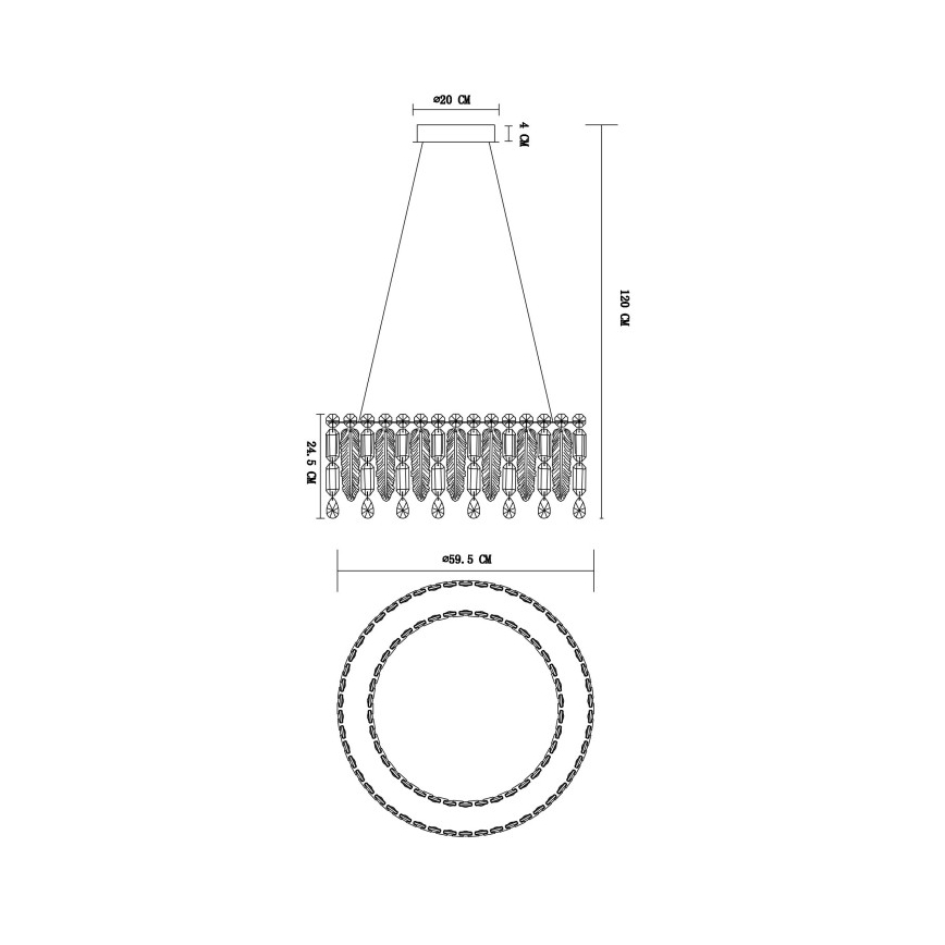Globo - LED Stmievateľný luster na lane LED/58W/230V 2700-6000K + diaľkové ovládanie