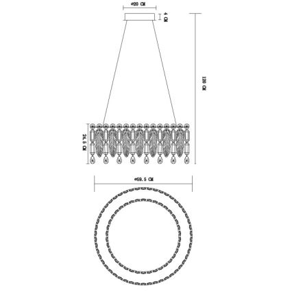 Globo - LED luster na lanku LED/58W/230V 2700-6000K + diaľkové ovládanie
