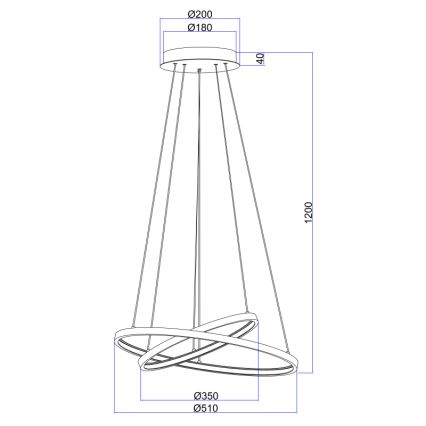 Globo - LED Stmievateľný luster na lanku 2xLED/21W/230V