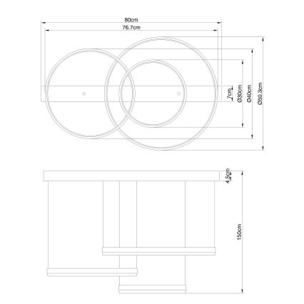 Globo - LED Stmievateľný luster na lanku LED/55W/230V 2700-6500K + diaľkové ovládanie