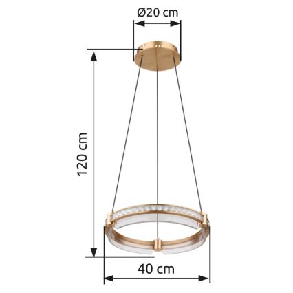 Globo - LED Stmievateľný krištáľový luster na lanku LED/36W/230V 2700K-6000K + diaľkové ovládanie