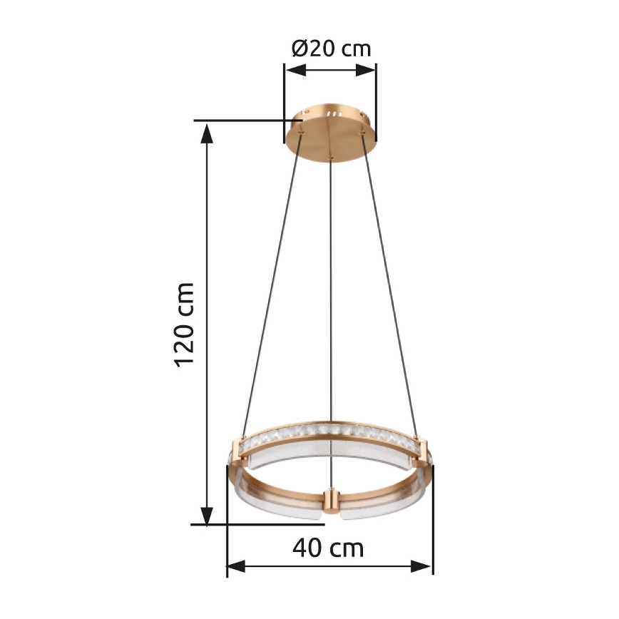 Globo - LED Stmievateľný krištáľový luster na lanku LED/36W/230V 2700K-6000K + diaľkové ovládanie