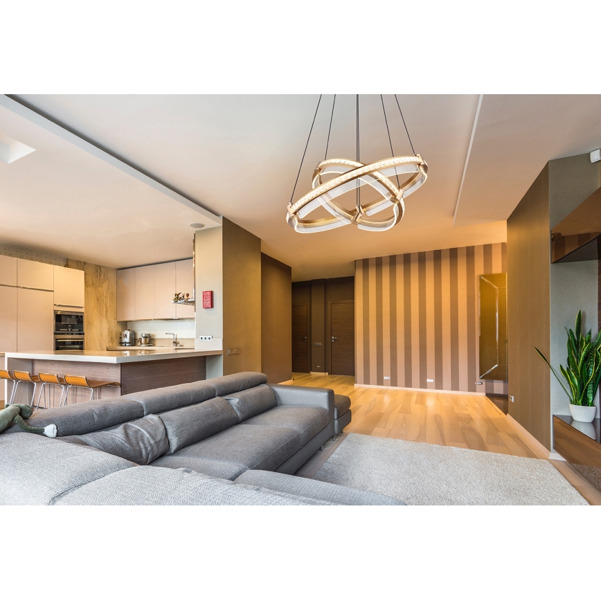 Globo - LED Stmievateľný krištáľový luster na lanku LED/78W/230V 2700K-6000K + diaľkové ovládanie