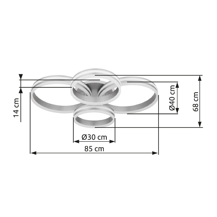 Globo - LED stropné stmievateľné svietidlo LED/90W/230V 2700-6000K 68x85 cm + diaľkové ovládanie