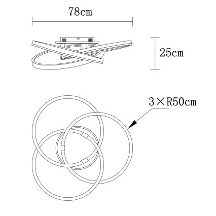 Globo - LED stmievateľné stropné svietidlo LED/75W/230V 2700-6000K pr. 78 cm + diaľkové ovládanie