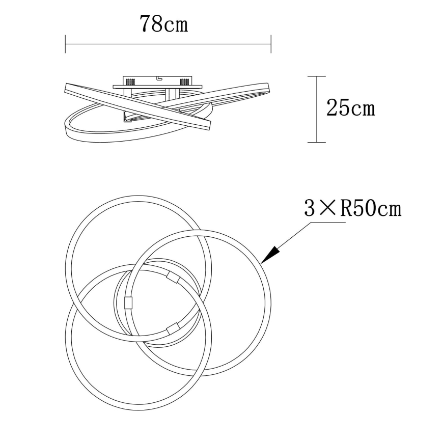 Globo - LED stmievateľné stropné svietidlo LED/75W/230V 2700-6000K pr. 78 cm + diaľkové ovládanie