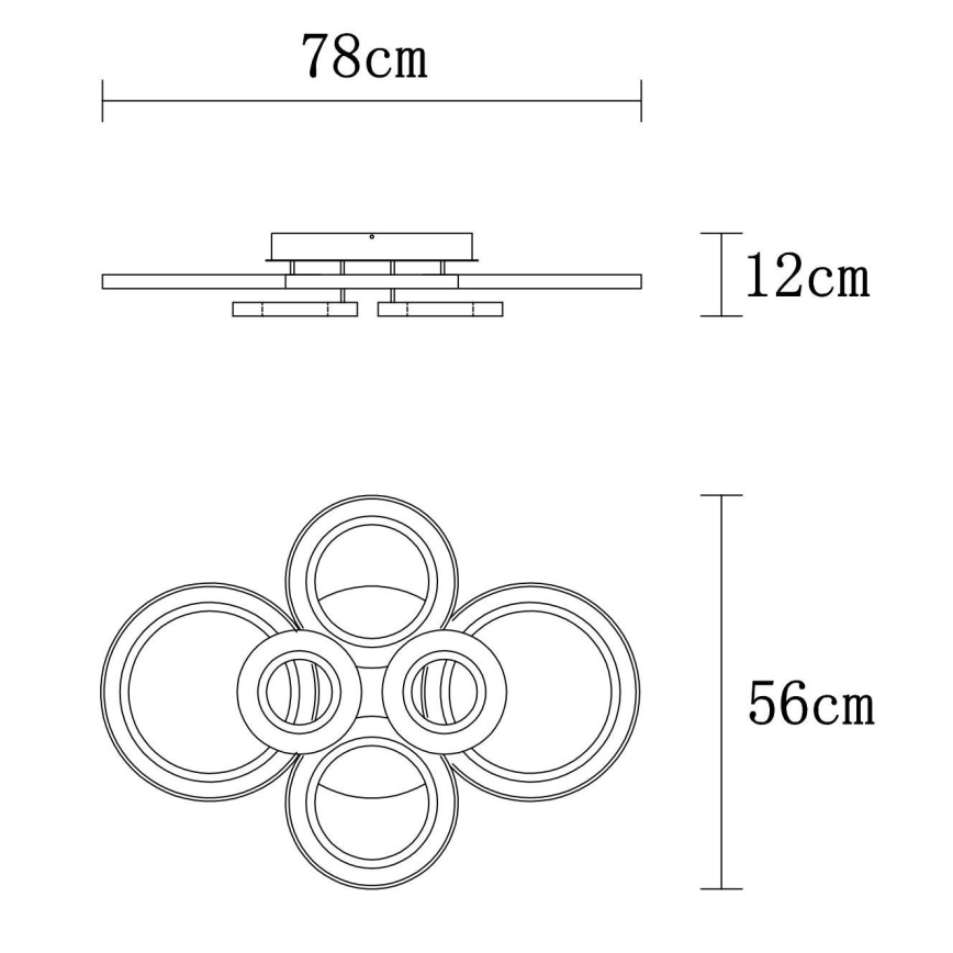 Globo - LED stmievateľné stropné svietidlo LED/60W/230V 2700-6000K 56x78 cm antracit + diaľkové ovládanie