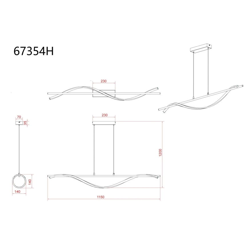 Globo - LED luster na lanku LED/30W/230V 3000K