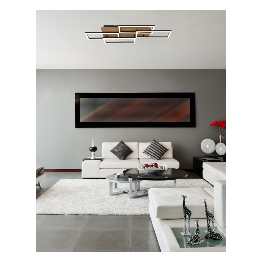 Globo - LED stmievateľné stropné svietidlo LED/40W/230V 2700-6500K 32,5x87,5 cm hnedá/čierna + diaľkové ovládanie