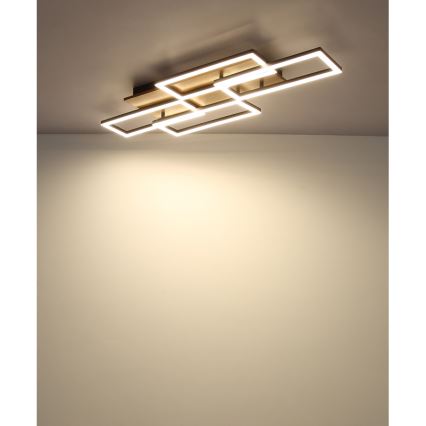 Globo - LED stmievateľné stropné svietidlo LED/40W/230V 2700-6500K 32,5x87,5 cm hnedá/čierna + diaľkové ovládanie