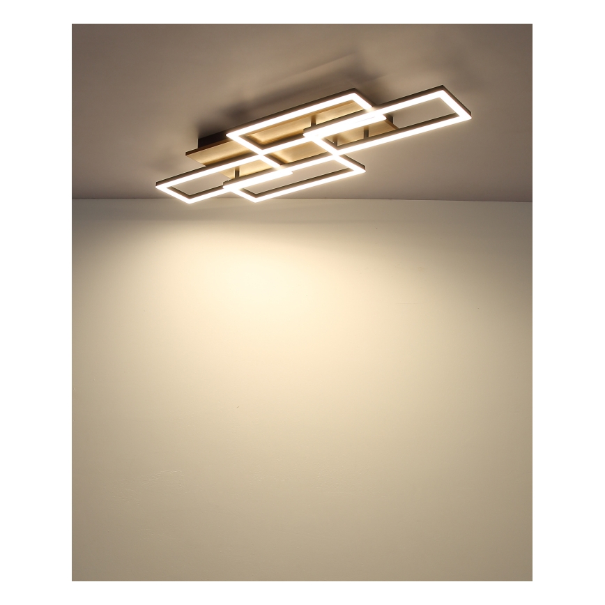 Globo - LED stmievateľné stropné svietidlo LED/40W/230V 2700-6500K 32,5x87,5 cm hnedá/čierna + diaľkové ovládanie