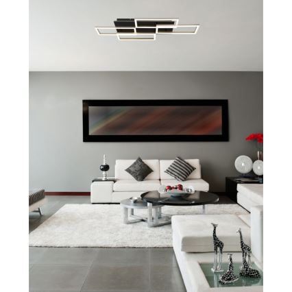 Globo - stmievateľné LED stropné svietidlo LED/40W/230V 2700-6500K 32,5x87,5 cm čierne + diaľkové ovládanie